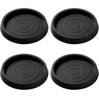 4 Pieces 6.3 cm Round Non-Slip Rubber Bed Sofa Wheel Anti-Slip Pad, Rubber Foot Pad, for Bed Cabinet Sofa Chair Table, Black