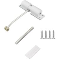 Automatic Door Closer Adjustable Outdoor Door Closer Spring Door Closer Automatic Door Closer for Interior Door Brake Garden Door Round Lock White
