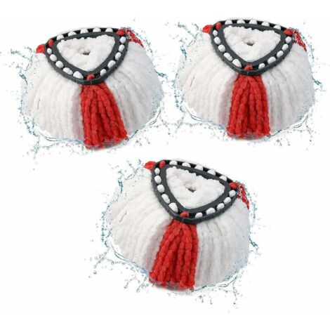 Lot de 3 têtes de vadrouille 2 en 1 pour recharge Vileda Turbo,- (1/5)