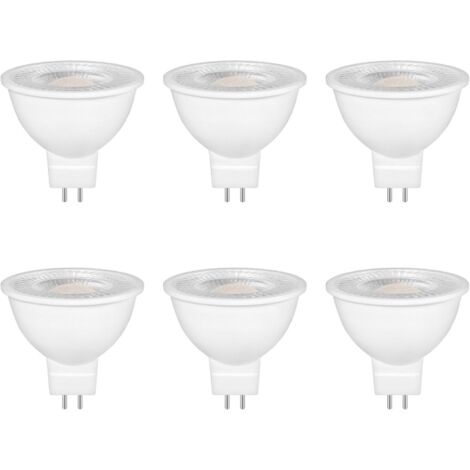 Ampoules LED GU5.3 MR16 12V, 5W Equivalent à 50W Lampe Traditionnelle, Blanc Chaud 2700K, 550LM, 38° Angle, Ampoules LED Spot MR16 12V AC/DC Lampe Réflecteur Non Dimmable,6 Pièces [Classe énergétique 