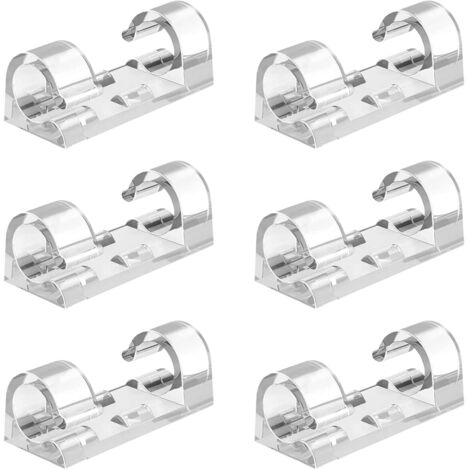 Lot de 120 clips autocollants pour gestion de câbles – Organisateurs de câbles transparents – Support de cordon pour TV, PC, ordinateur portable, câble Ethernet, organiseur mural de bureau (1/5)