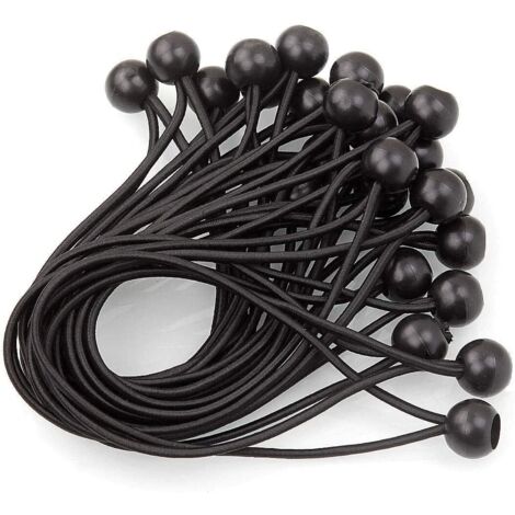 15 Pièces Tendeur Elastique Caoutchouc avec Boule, Sandow Elastique pour Bache, Tendeur Bache pour Tentes, Bâches, Affiches, Camping, Rideaux Harnais d’Extension - 200MM (1/5)