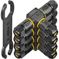 40 pack connecteurs de câble étanches à 3 voies IP68 - Diamètre du câble : 4 à 12 mm - Boîte de distribution extérieure - 3 conducteurs - Borne de connexion avec levier pour l'extérieur
