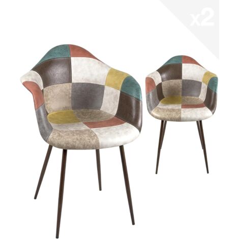 Pied de fauteuil Novo Patchwork en métal – Lot de 2 (Marron) (1/5)