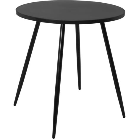 Table ronde, diamètre 80 cm, cuisine et petits espaces, piètement en métal, plateau en PP, Saly (noir) (1/5)
