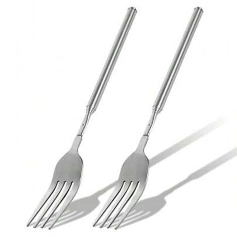 Fourche longue en acier inoxydable pour barbecue, verre profond et peinture, extensible de 22,1 cm à 64,9 cm (Pack de 2) (1/5)