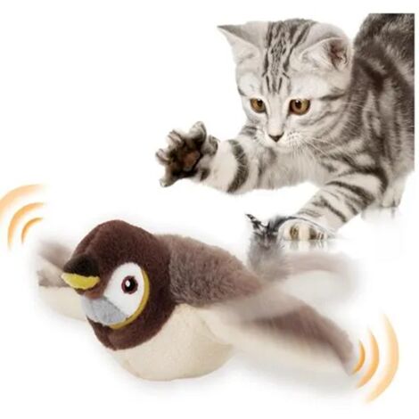 Jouet interactif - Oiseau volant - Sons réalistes - Charge USB - Peluche douce (1/5)