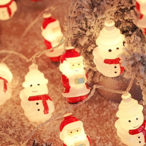 Guirlande lumineuse LED, décorations de Noël, alimentée par USB, 3 mètres de long - style bonhomme de neige debout. (1/3)
