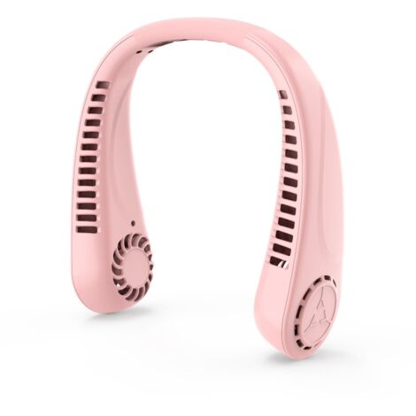 Mini ventilateur USB, ventilateur de cou portable et rechargeable, sans pales, silencieux et à vitesse réglable - Rose