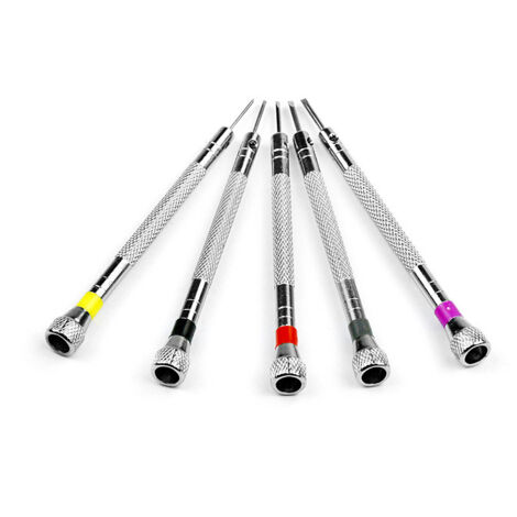 Lot de 5 petits tournevis à tête plate, mini tournevis à fente pour lunettes, bijoux, ordinateur portable(0,8 mm-1,6 mm) (1/5)