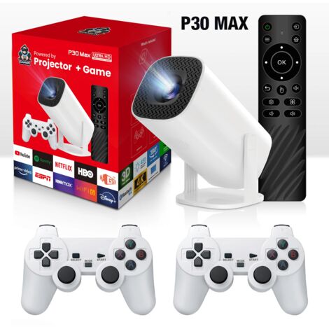 Projecteur - Projecteur de jeu, Console de jeu domestique Android 4K WiFi, Projecteur HD 720p, Blanc, Modèle d'image principale
