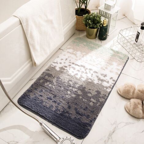 Tapis floqué style nordique pour entrée, chambre et salle de bain - absorbant et antidérapant - 40 x 60 cm (1/3)