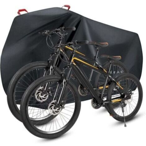 Housse de vélo étanche Housse de Protection élo Extérieur pour 1 ou 2 Vélos 210D Nylon Housse de Pluie de Vélo avec Trous de Verrouillage Imperméable Anti-Poussière Neige UV (XL) (1/4)