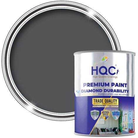 HQC Masonry Touch Up Paint - Repairs & Covers Brick, Concrete, Pebbledash & Plaster - Classic Grey - 1L