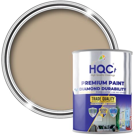 HQC Matt Emulsion Paint - Matt Finish for Interior Walls & Ceilings - Sandstone - 2.5L