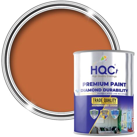 HQC Vinyl Matt Emulsion Paint - Matt Finish for Interior Walls & Ceilings - Terracota - 1L (1/5)