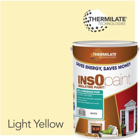 InsOpaint Anti Condensation Paint - Stops Condensation on Interior Walls & Ceilings - Light Yellow - 5L (1/5)
