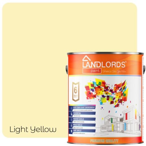Landlords Paint - Eggshell Paint - Durable, Low Sheen Interior Finish - Light Yellow - 20L (Pack of 4 x 5L)