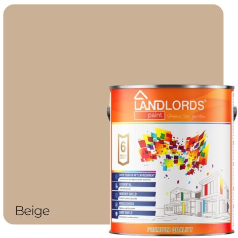 Landlords Paint - Matt Paint - Smooth Matt Finish for Walls & Ceilings - Beige - 2.5L
