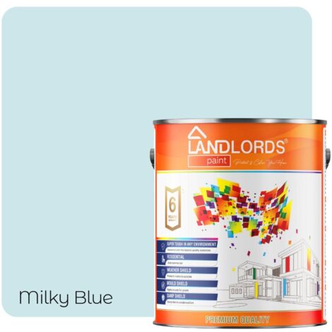 Landlords Paint - Matt Paint - Smooth Matt Finish for Walls & Ceilings - Milky Blue - 20L (Pack of 4 x 5L)