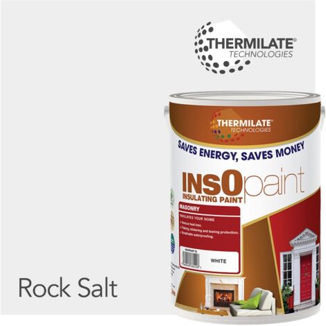 InsOpaint Exterior Masonry Paint - Heat Reflecting, Insulating & Weatherproof Exterior Wall Protection - Rock Salt - 5L (1/5)