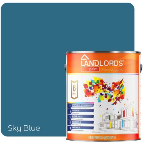 Landlords Paint - Masonry Paint - Best Weatherproof Exterior Wall Protection - Sky Blue - 10L (Pack of 2 x 5L)