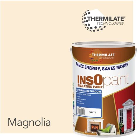 InsOpaint Kitchen & Bathroom Paint - Best Anti-Mould Protection, Insulating Walls & Ceilings - Londons Magnolia - 5L