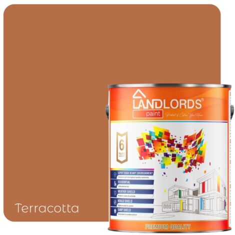 Landlords Paint - Kitchen & Bathroom Paint - Mould Resistant, Washable & Durable - Terracotta - 1L