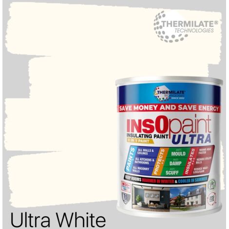 InsOpaint ULTRA - 9 IN1 Interior & Exterior Paint-  Insulating & Energy Saving Interior Walls & Ceilings - Ultra White - 5L