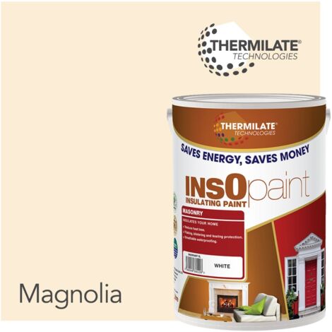 InsOpaint Exterior Masonry Paint - Heat Reflecting, Insulating & Weatherproof Exterior Wall Protection - Londons Magnolia - 5L