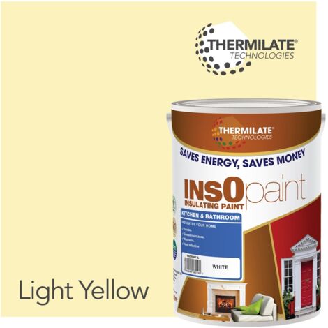 InsOpaint Kitchen & Bathroom Paint - Best Anti-Mould Protection, Insulating Walls & Ceilings - Light Yellow - 5L (1/5)