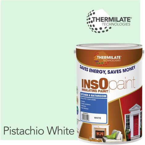 InsOpaint Kitchen & Bathroom Paint - Best Anti-Mould Protection, Insulating Walls & Ceilings - Pistachio White - 5L