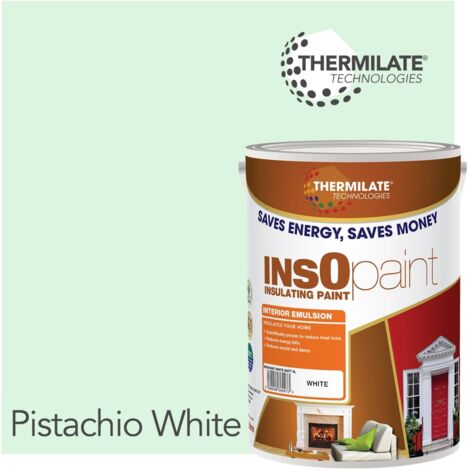 InsOpaint Interior Emulsion Paint - Anti Mould, Insulating & Snergy saving for Interior Walls & Ceilings - Pistachio White - 5L
