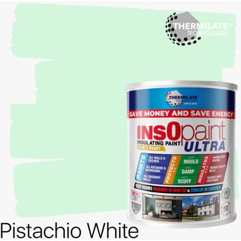 InsOpaint ULTRA - 9 IN1 Interior & Exterior Paint- Insulating & Energy Saving Interior Walls & Ceilings - Pistachio White - 5L
