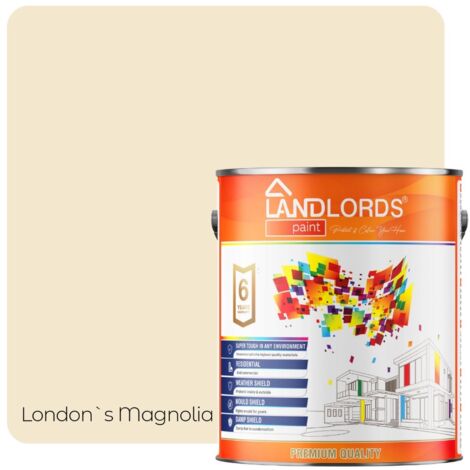 Landlords Paint - Anti-Damp Paint - Damp Proof Protection for Interior Walls & Ceilings - London's Magnolia - 2.5L