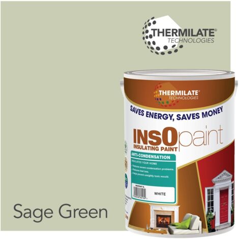 InsOpaint Anti Condensation Paint - Stops Condensation on Interior Walls & Ceilings- Sage Green - 5L