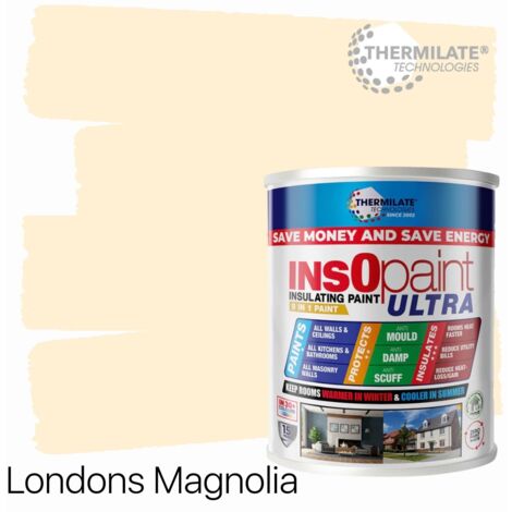 InsOpaint ULTRA - 9 IN1 Interior & Exterior Paint-  Insulating & Energy Saving Interior Walls & Ceilings - London's Magnolia - 1L