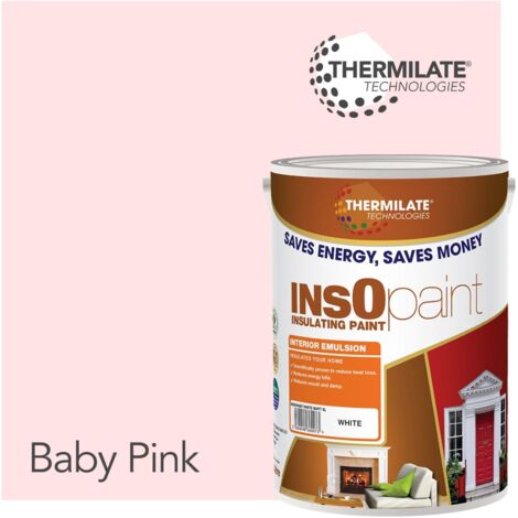 InsOpaint Interior Emulsion Paint - Anti Mould, Insulating & Snergy saving for Interior Walls & Ceilings - Baby Pink - 5L
