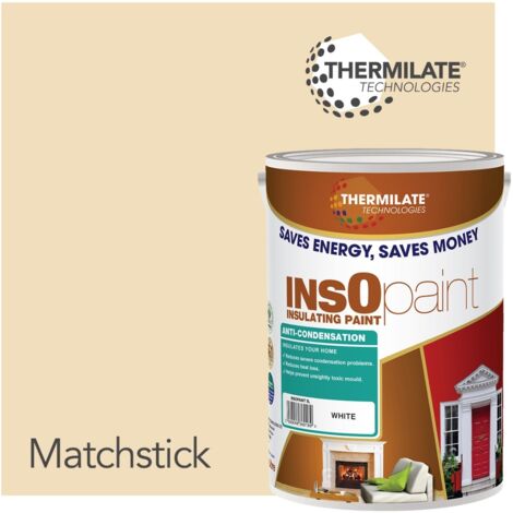 InsOpaint Anti Condensation Paint - Stops Condensation on Interior Walls & Ceilings - Matchstick - 5L (1/5)