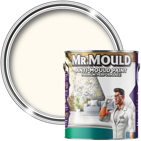MR MOULD - Anti-Mould Paint - Premium Colour & Protection for Interior Walls & Ceilings - White - 1L (1/5)