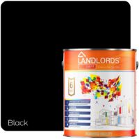 Landlords Paint - Kitchen & Bathroom Paint - Mould Resistant, Washable & Durable - Black - 1L