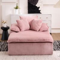 Relaxsessel 177 x 122 x 92 cm – klares, rahmenloses Design – mit breiten Armlehnen – Cord – rosa