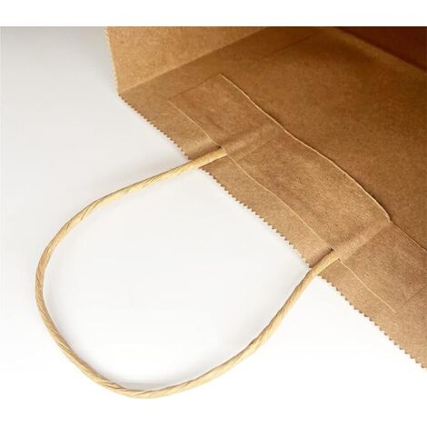 30 Sacs Papier Kraft Avec Poignée 27x21x11cm - Grands Sacs Emballage Vintage Écologiques
