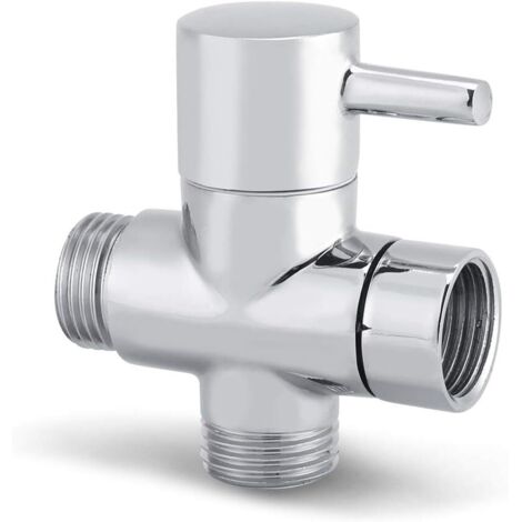 Vanne d'inverseur de douche 3 voies G1/2 – En laiton massif chromé – Installation facile pour douche/bidet – Poignée de levier ergonomique – Soekavia (1/5)