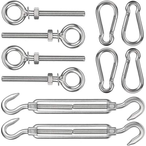 Kit De Fixation Pour Voile D'ombrage, Trousse De Quincaillerie En Acier Inoxydable, M8 Soleil Voile D'ombrage Kit De Fixation Pour Triangle Et Carré, Rectangle, 10 Pcs (1/5)