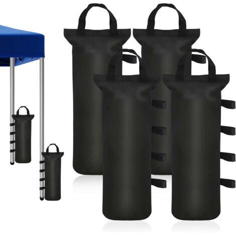 4 Pièces Poids pour Tonnelle, Lestage Tonnelle, Sac de Lestage Oxford 800D pour Parasol Pied de Tonnelle Sac Lestage pour Tonnelle pour Tente Pop-up, Auvent ou Parasol, Trampolines, Noir (1/5)
