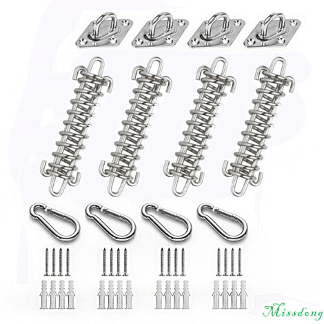 Kit de Fixation pour auvent de Jardin, Triangle et carré, rectangulaire, Accessoires de Fixation de Voile d'ombrage en Acier Inoxydable Robuste (1/5)