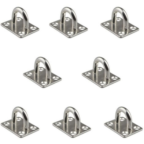 8 Pcs Plaque à Oeillet 6mm Pontet Marine en Acier Inoxydable 304 Plaque à Oeillet Durable pour Bateau Plafond Mural Balanoire Hamac Marine (1/5)