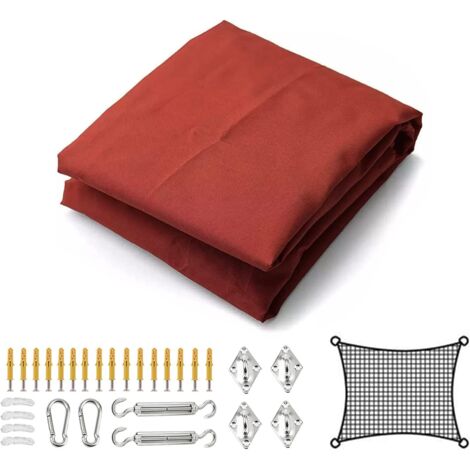 Voile d'ombrage en Tissu de Protection solaire rectangulaire avec kit de Fixation étanche pour Jardin, terrasse, Balcon, abri de Voiture extérieur (4 x 4 m) (1/5)