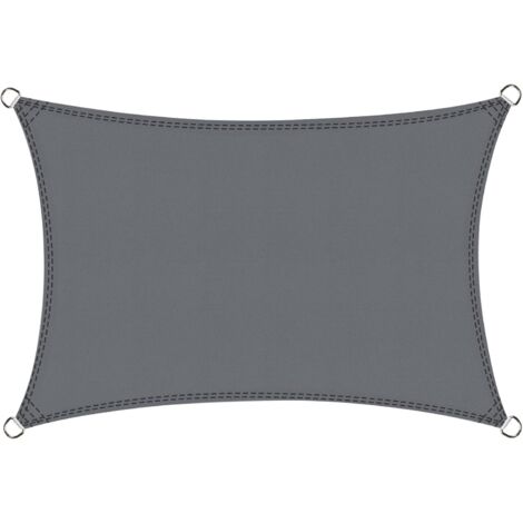 Voile d'ombrage Rectangulaire 3x5m Imperméable Toile Ombrage UV Protection pour Patio Jardin, Terrasse,Extérieur, Balcon,Couleur Gris (1/5)